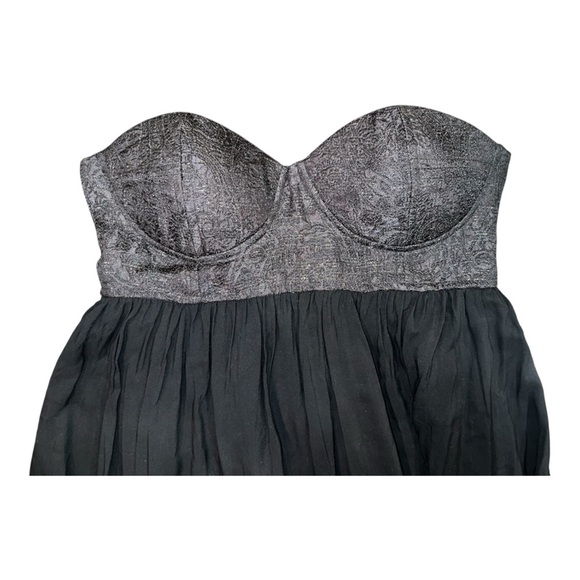 One Teaspoon Silver and Black Nickels & Dimes Strapless Babydoll Mini Dress NWT - Picture 6 of 12
